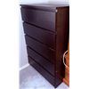 Image 3 : Dark Brown Five-Drawer Wooden Chest