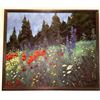 Image 1 : Framed Oil Painting of Wildflower Meadow Signed by Artist