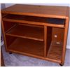 Image 1 : Wooden Rolling Storage Cabinet with File Drawer and Shelving