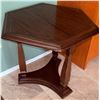 Image 2 : Wooden Hexagonal Side Table with Basket of Matchbooks