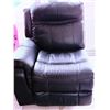 Image 2 : Two-Piece Seating Set: Red Upholstered Lounge Chair and Black Faux Leather Recliner