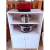 Image 1 : White Freestanding Storage Cabinet With Shelves and Double Door Base