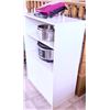 Image 3 : White Freestanding Storage Cabinet With Shelves and Double Door Base