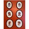 Image 1 : Six Oval Needlepoint Portraits in Wood Frames