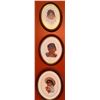 Image 2 : Six Oval Needlepoint Portraits in Wood Frames