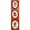 Image 3 : Six Oval Needlepoint Portraits in Wood Frames