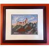 Image 1 : Framed Handcrafted Cross-Stitch Artwork Featuring a Castle Landscape