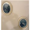 Image 1 : Two Framed Oval Artwork Prints with White and Gold Frames
