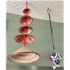 Image 1 : Hanging Decorative Vietnamese Hat Ornament and Floral Ceramic Bell