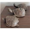 Image 3 : Three Hand-Carved Mahogany Tortoise Figurines