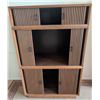 Image 2 : Modular Wood Cabinet with Slatted Sliding Doors