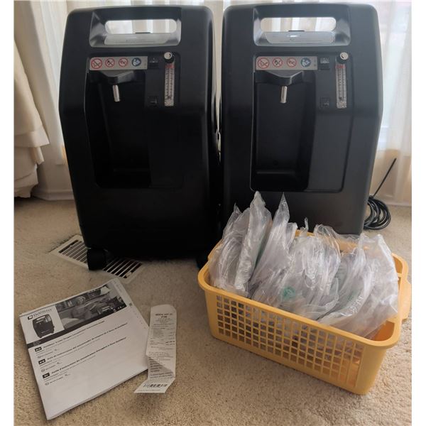DeVilbiss 5-Liter Oxygen Concentrators (Pair) with Accessories