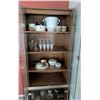 Image 3 : Tall 2 Piece Glass Display Cabinet with Shelving and Brass-Tone Accents