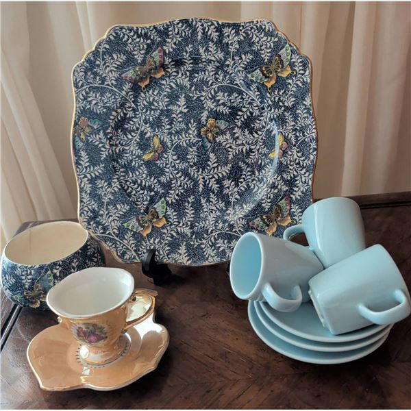 Royal Winton Grimwades, Gold-Trimmed Teacup Set, and IKEA Espresso Set