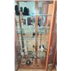 Image 3 : Oak Curio Cabinet w/ Double Doors & Removable Glass Shelves