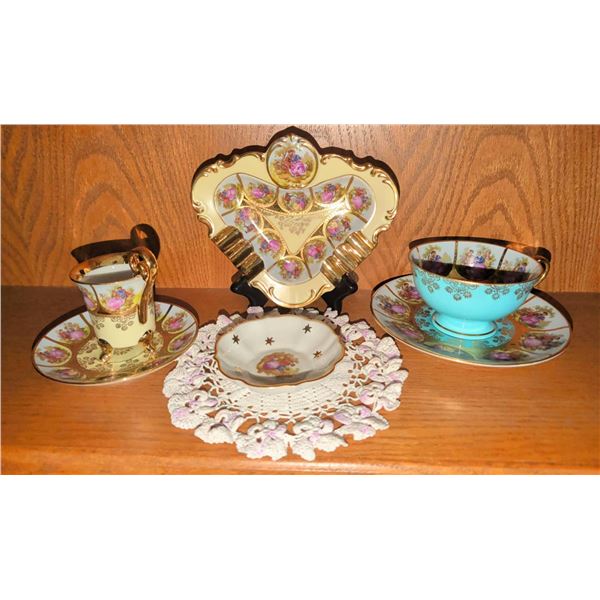 Porcelain Tea Set with Love Story Design, Limoges and Made in Western Germany