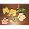 Image 1 : Porcelain Floral Decorative Set with Yellow and Pink Roses