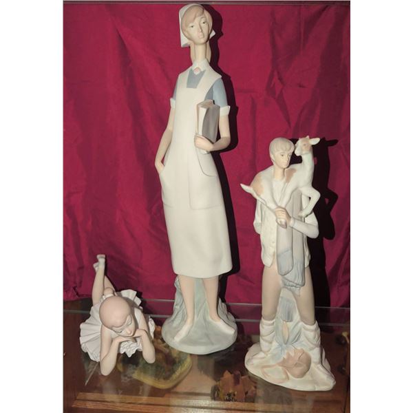 Three Lladro Porcelain Figurines Made in Spain