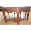 Image 2 : Octagonal Wooden Coffee Table With Carved Details and Turned Legs