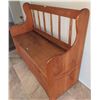 Image 2 : Wooden Storage Bench with Hinged Lid and Backrest