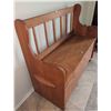 Image 3 : Wooden Storage Bench with Hinged Lid and Backrest