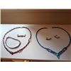 Image 1 : Sterling Silver and Enamel Necklace and Bracelet Sets with Earrings