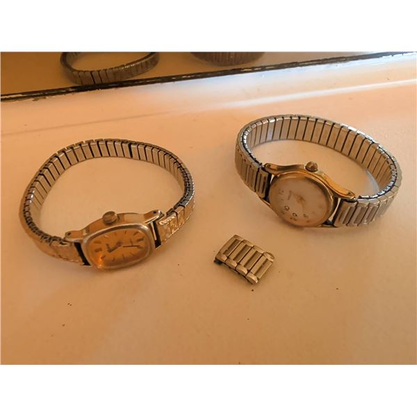 Pulsar and Timex Womens Wristwatches with Metal Bands and Extra Links