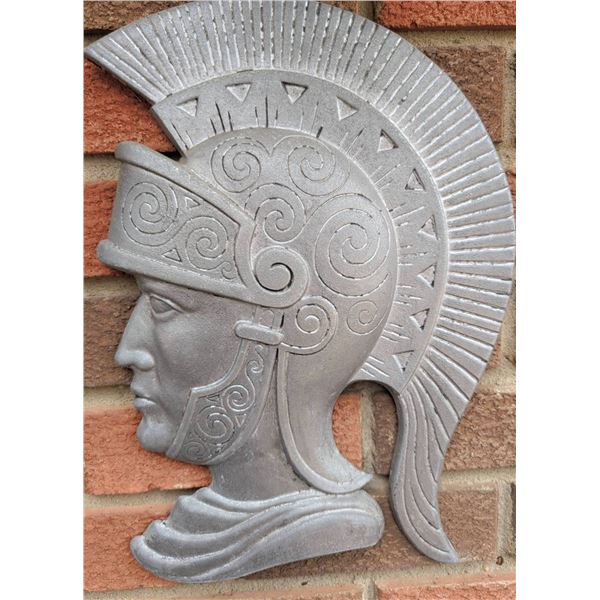 Cast Metal Roman Warrior Wall Plaque with Detailed Motif
