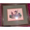 Image 1 : Framed Cross-Stitch Artwork of Boy and Dog Scene
