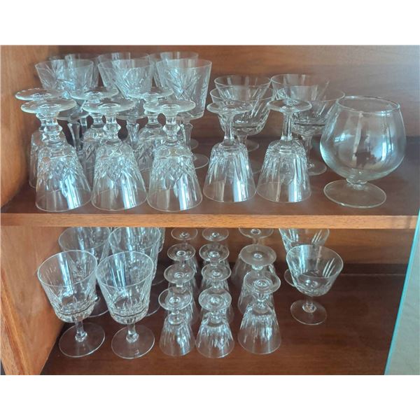 Clear Crystal Stemware with Various Designs