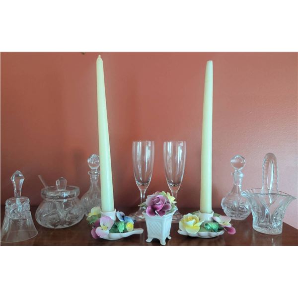 Bone China And Cut Crystal Decorative Pieces