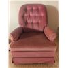 Image 1 : Vintage Red Velvet Swivel Rocker Chair with Button Tufting