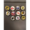 Image 1 : 11 Miniature Hockey Puck Magnets Featuring NHL Team Logos