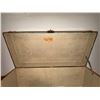 Image 3 : Blue Metal Steamer Trunk with Brass Hardware and Interior Lining