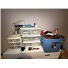 Image 1 : Crafters Corner: Lot of Storage Drawers, Fabric, and Crafting Supplies