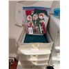 Image 2 : Crafters Corner: Lot of Storage Drawers, Fabric, and Crafting Supplies