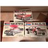 Image 1 : Monogram 1:24 Scale Model Kit Lot: 66 Malibu SS, Trans Am Pontiac, and 57 Chevy Hardtop