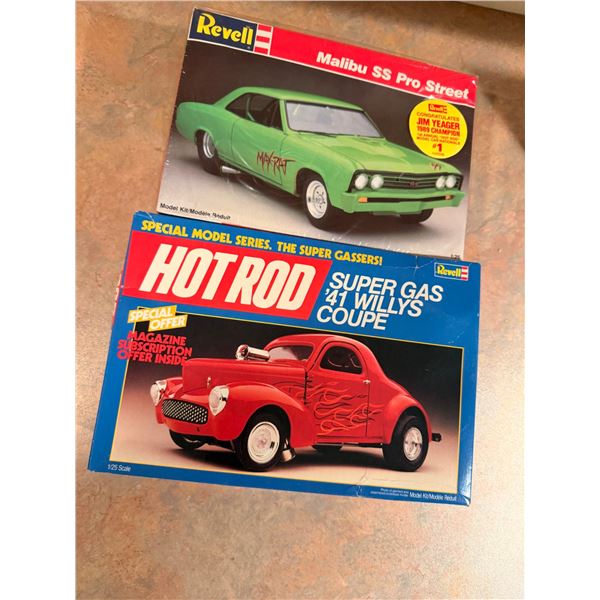 Revell Plastic Model Kits: Malibu SS Pro Street and Super Gas 41 Willys Coupe