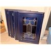 Image 1 : Four Wood Cabinet Doors with Stained Glass Inserts