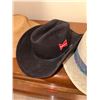 Image 3 : Four Hats: Overlander Genuine Leather, Budweiser Branded, Mesh Safari, and Woven Straw
