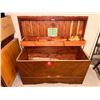 Image 1 : Mid-Century Modern Lane Cedar Chest with Red Seal Moth Insurance