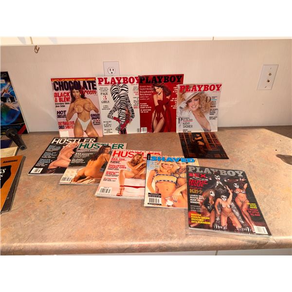 Adult Magazines Including Playboy, Hustler, and Chocolate Cream