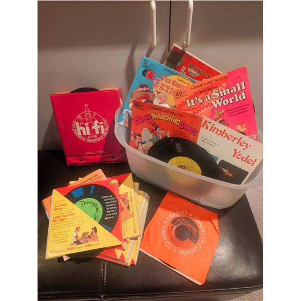 Disneyland Records With Storybooks and Additional 45 RPM Vinyls