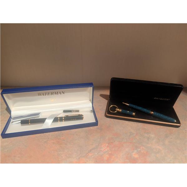 Waterman Pen Set and Bankers Pen Set with Brass Gavel