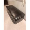 Image 5 : Dark Brown Faux Leather Storage Ottoman With Crochet Blankets