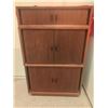Image 1 : 3 Piece Mid Century Modular Cabinet With Sliding Slatted Doors