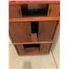 Image 3 : 3 Piece Mid Century Modular Cabinet With Sliding Slatted Doors