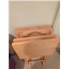 Image 3 : Wooden Folding TV Trays with Stand, 4 Pieces