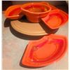 Image 4 : Tableware Including Ceramic Dish Set, Serving Tray, and Handmade Basket