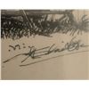 Image 3 : Framed Black and White Rural Landscape Drawing with Artist Signature